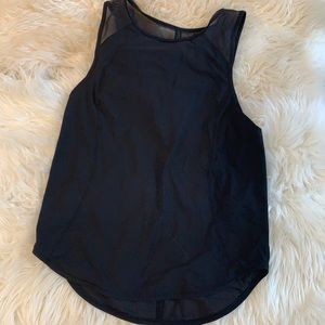Lululemon black open back mesh tank top